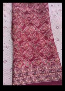 6 Burgundy Diamond Pattern Fabric With Blouse