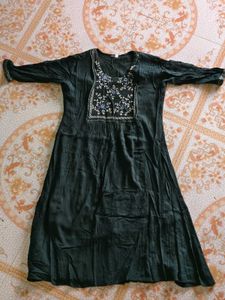 Embroidered Green Dress