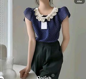 New With Tag korean Pintrest Cute Dotted Top