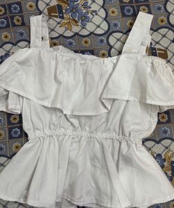 White Embedded Straps Top