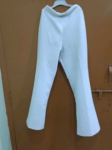 White Bell Bottom Pant