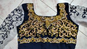 Blue Golden and Silver Gown