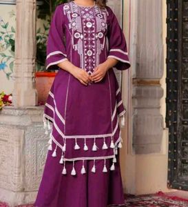 Embroidered Kurta Palazzo Sets