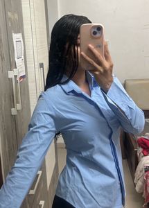 Formal Blue Fitted Shirt