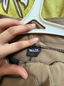 Brown cargo trousers