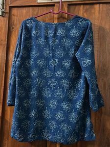 Blue Floral Print Kurti