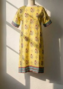 Shoppers Stop Yellow Floral Kurta – Fixed Price