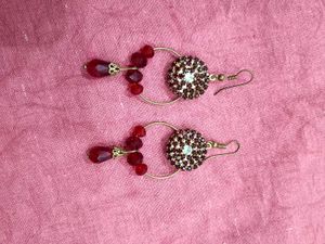 Red Crystal Drop Earrings