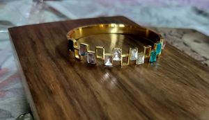 Anti Tarnish square Bangle gem Bracelet