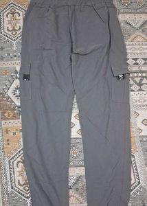 Grey Cargo Pants with Graphic Detail