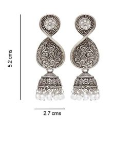 Silver Tone Jhumka Earrings