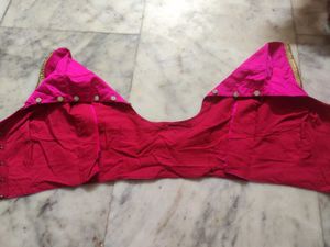 Pink Plain Colour Blouse With Dimond Button