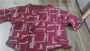 Printed Maroon Top
