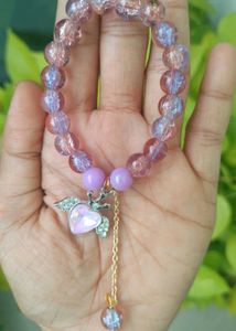 Beaded Heart Charm Bracelet