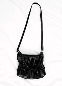 Black Ruched Shoulder Bag
