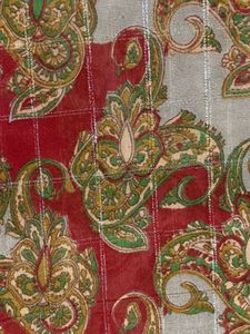 Red &amp; Beige Paisley Print Saree