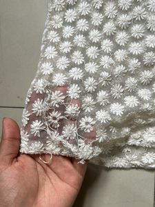 Net Off White Flower Top