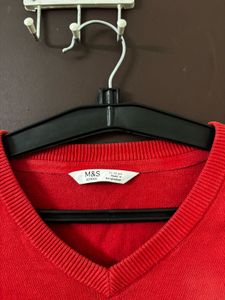 Marks&amp; Spencer Reddish Orange Sweater