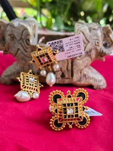 Voylla Set Of Earrings And Ring