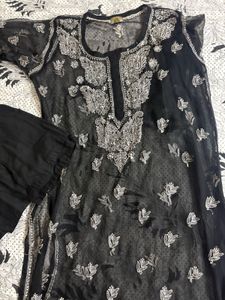 Black Embroidered Kurta Set