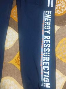 Navy Blue Striped Casual Joggers