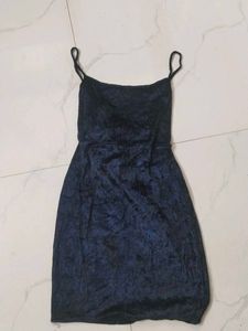 Blue Velvet Mini Dress