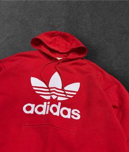 Red Adidas Trefoil Hoodie - Classic Comfort
