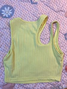 Shein Yellow Ribbed Cropped Tank