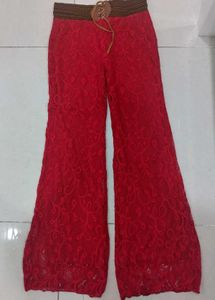 Red Lace Pants