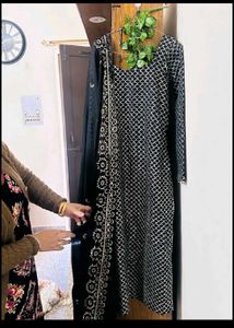 Black Punjabi Patiala Designer Suit Kurti Set
