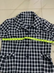 Plaid Blazer/ cute koren style top