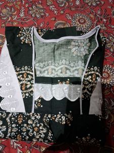 Green Floral Print Nighty