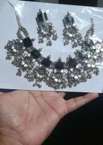 Oxidized Silver Neck set