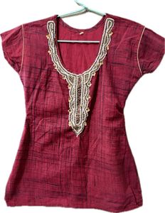 Maroon Embroidered Tunic