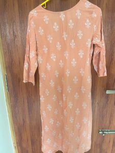 Peach Printed Kurta