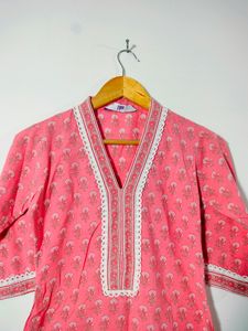 Peach Printed Kurta (Women&#39;s)