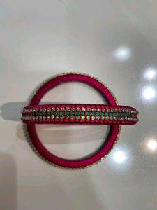 Pink Silk Thread Bangles