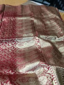 ♥️Saree With Heavy Work In Red Colour ♥️♥️