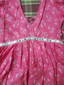Pink Printed Kurta