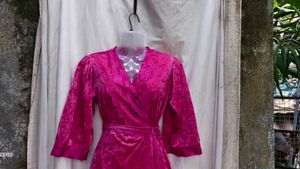 83010. Pink Velvet Wrap Dress