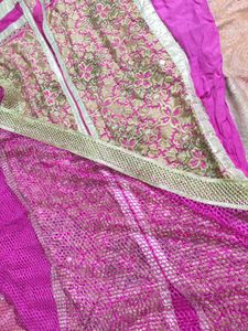 Pink &amp; Gold Embellished Kurta Set