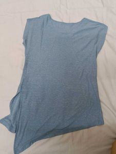 Ice Blue Assymetric T Shirt