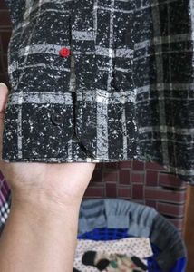Black &amp; White Plaid Flannel