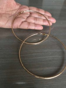 Big Gold Hoop Earrings 4"