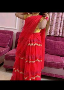 Golden choli and pink ghaghra with dupatta