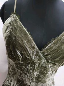 Olive Velvet Cami Top