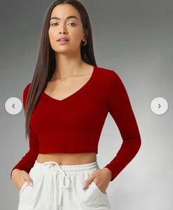 Red Long Sleeve Top