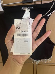 Zara Off Shoulder Rib Stretch Top With Tassel