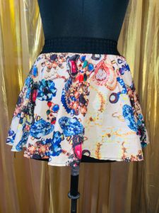 Patterned Mini Skirt
