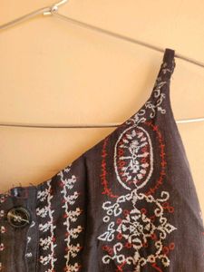 Handblock print Black Dress